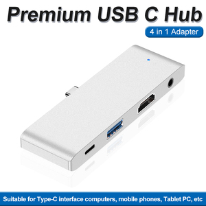 Tốc Độ Cao Đầu Duy Nhất Type-C USB3.0 4K 60Hz 3.5Mm Pd100W <span class=keywords><strong>USB</strong></span> <span class=keywords><strong>Hub</strong></span> <span class=keywords><strong>4</strong></span> Cổng Loại C Docking Station <span class=keywords><strong>4</strong></span> Trong 1 - Product Image 2