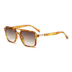 Lunettes de soleil pilote vintage 2025 personnalisées avec logo, grande monture, pour hommes et femmes, protection UV400, double pont, forme carrée - Product Image 3