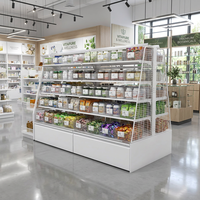 King Display 2026 Tendance : Étagères de supermarché modulaires, Système de bacs îlot à 5 niveaux, Base de rangement pour bacs métalliques, Revêtement en poudre époxy robuste