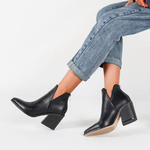 Stivali Personalizzati con Stampa Leopardata, Tacco Alto, Stivali alla Moda con Tacco Grosso, Punta Affusolata, Cerniera, Stivaletti <span class=keywords><strong>Nude</strong></span> per Donne - Product Image 4