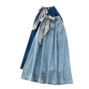 <span class=keywords><strong>Jupe</strong></span> <span class=keywords><strong>en</strong></span> <span class=keywords><strong>jean</strong></span> simple pour <span class=keywords><strong>femme</strong></span>, nouvelle collection printemps 2026, élégante, décontractée, rétro, littéraire, avec foulard <span class=keywords><strong>en</strong></span> soie, vente <span class=keywords><strong>en</strong></span> gros - Product Image 6
