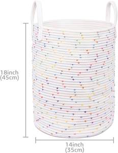 <span class=keywords><strong>Grand</strong></span> et <span class=keywords><strong>grand</strong></span> <span class=keywords><strong>panier</strong></span> à linge coloré <span class=keywords><strong>pompon</strong></span> <span class=keywords><strong>panier</strong></span> pour enfants mignon pépinière organisateur de stockage coton corde tissé <span class=keywords><strong>panier</strong></span> de rangement - Product Image 6