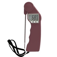 Termometer daging Digital genggam dapur, pengukur suhu makanan plastik dapat dilipat alat memasak penting rumah tangga