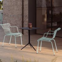 Ensemble de tables d'extérieur créatives en acier inoxydable avec tables basses carrées pour cour, jardin, balcon, terrasse, maison d'hôtes