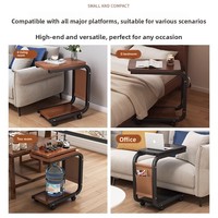 Table d'appoint mobile en bambou en forme de C, style minimaliste moderne et luxueux, pour canapé de salon