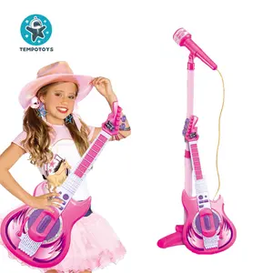 Tempo Speelgoed Kids Gitaar Met Microfoon Set Meisjes Kinderen Muziekinstrumenten Gitaar Muziek Speelgoed Karaoke Machine Voor Kinderen
