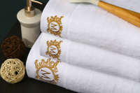 Ensemble de serviettes de bain de luxe modernes pour hôtel 5 étoiles, écologiques, bio, spa, durables, avec logo brodé, en coton doux, confortables, blanches, idéales comme cadeau