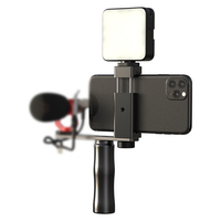 Perlengkapan Vlogging untuk Perekaman Video Ponsel, Smartphone Vlogger, Pemotretan YouTube, Perlengkapan Vlog Pemula, Lampu, Mikrofon Shotgun, Penjepit Ponsel