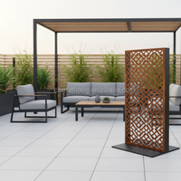 Panneau de clôture en acier Corten découpé au laser pour l'intimité, treillis métallique élégant, clôture de sécurité durable, modélisation 3D