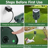 Répulsif solaire pour animaux chien chat avec capteur de mouvement et lumières clignotantes extérieur alimentation solaire étanche ferme jardin cour