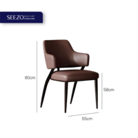 2025 Chaises de salle à manger en cuir de qualité supérieure directes d'usine empilables et souples pour restaurants et patios en bois