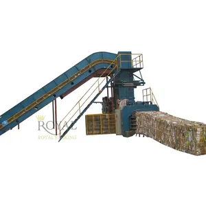 Full automatic pet bottle baler machine with horizontal press machine for plastic bottles and waste paper