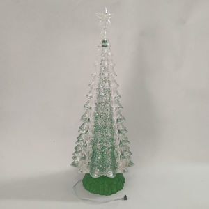 Globo de Agua Navideño Acrílico con Luz Blanca <span class=keywords><strong>C</strong></span>álida y Base Verde, Novedad 2025 - Product Image 2