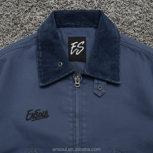 سترة رجالية مخصصة من القماش القطني عالي الجودة بأسلوب الشارع الكلاسيكي، سترة ثقيلة للعمال مقاومة للرياح للشتاء - Product Image 2