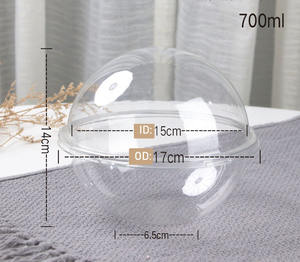 Iimee di lusso regalo di compleanno trasparente ciotola da imballaggio in plastica usa e getta Mousse torta palla scatola con contenitore portatile da Dessert - Product Image 5