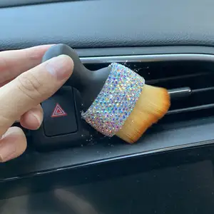 Auto Mini Sparkling Car Outlet Vent Gap Dust Clean Brush Auto Clean Tool Bling Car Mini Details Cleaning Brush
