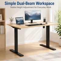 Cadre de bureau professionnel contemporain à moteur unique, hauteur réglable en 2 niveaux, double poutre, moteur externe, ergonomique, commercial