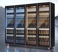 Réfrigérateur commercial 3 portes à refroidissement par air pour bières et vins avec éclairage réglable 3 couleurs, refroidisseur de boissons sans givre pour bars