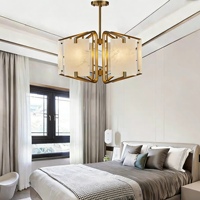 Lustre minimaliste moderne en or avec accents marbrés, garantie incluse, pour salles à manger et salons