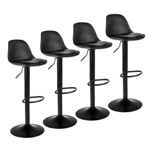Modern PU Leather Commercial Bar <b>Stools</b> with <b>Wood</b> Frame Adjustable Height Metal Base for Home Bar and Outdoor Use - Product Image 2