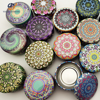 Tambour en tôle métallique pour emballage de bougies, boîte pour bonbons, bougies d'aromathérapie, parfum, portefeuille, artisanat, sérigraphie