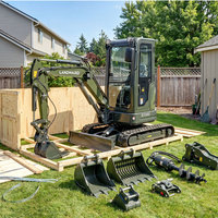 Nouvelle mini-excavatrice de 2,5 tonnes avec moteur Yanmar japonais d'origine, excavatrice sur chenilles diesel avec cabine pour travaux agricoles et de construction