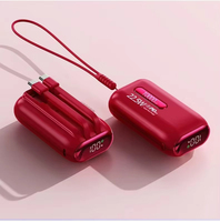 Fuente de alimentación móvil portátil de gran capacidad Mini banco de energía 10000mAh Cargador portátil 20W bancos de energía con cables incorporados