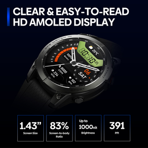 Zeblaze <span class=keywords><strong>Stratos</strong></span> <span class=keywords><strong>3</strong></span> Pro 1.43 ''AMOLED 466*466 GPS poignet fréquence cardiaque pouls boeuf sang oxygène Saturation moniteur 400mAh montre de sport - Product Image 4