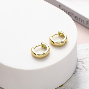 <b>Huggie</b> Earrings Small Round Minimalist Gold <b>Silver</b> Rose Gold Unisex Everyday Wear - Product Image 4