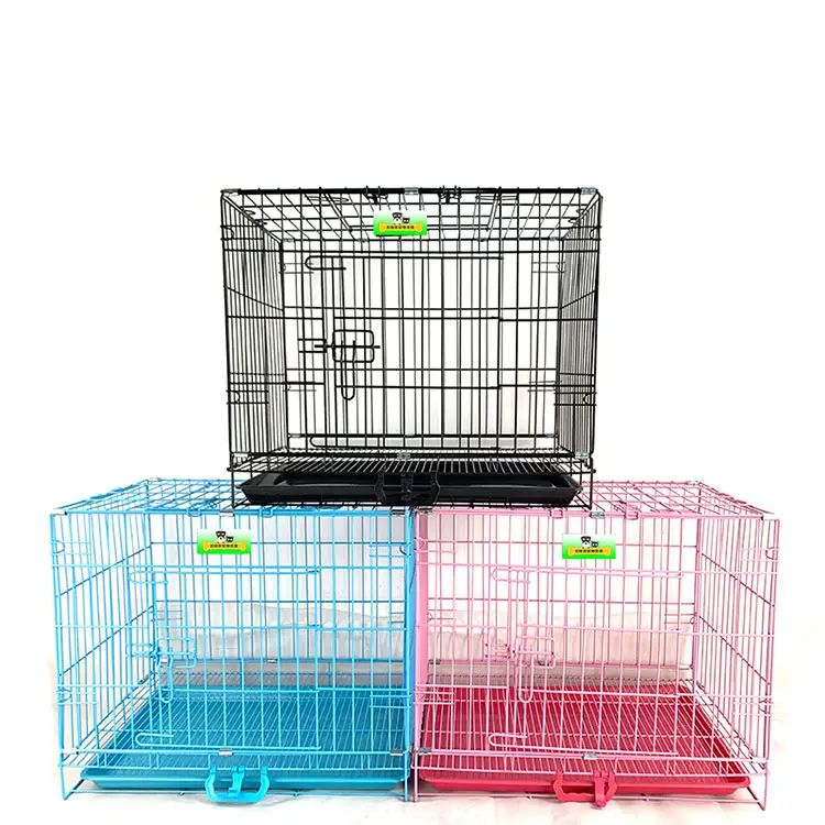 Wholesale Black Metal Pet Cat Bird Dog Crate Durable Outdoor Large Folding Pet Dog Cage