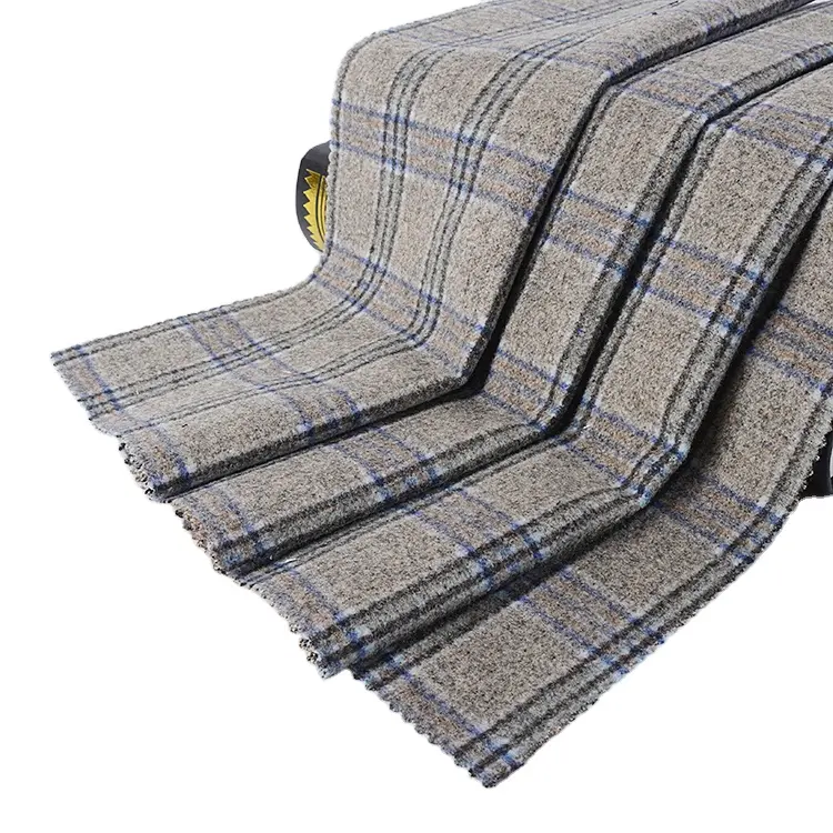 New arrive OEM fancy customized plaid polyester viscose italian check and stripe suit fabric for men