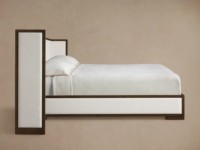 Lit Moderne de Luxe en Bois Massif avec Tête de Lit Étendue et Rembourrée, Idéal pour Chambres Parentales – Pièce de Mobilier de Luxe