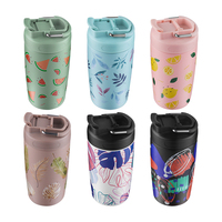 Gobelet isotherme Emode, gobelet de voyage à double paroi pour café, gobelet à café réutilisable en acier inoxydable avec couvercle à poignée pliable à verrouillage