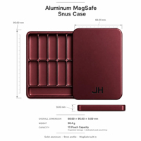 Boîte à snus magnétique MagSafe, en aluminium anodisé usiné CNC, double couche, pour le rangement des sachets de nicotine, avec couvercle coulissant