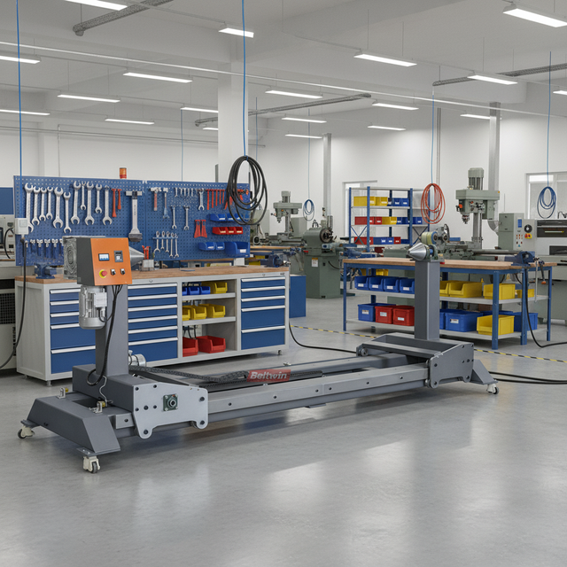 Shaftless PLC-controlled Servo Motor Adjustable Width Conveyor Belt Winder 1.5M Max Belt Diameter Delivers Unlimited Rolling