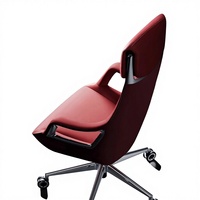 Chaise de bureau de direction en cuir de luxe, confort ergonomique, assise longue durée, design moderne et simple, accoudoirs pivotants, dossier en métal