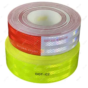 Truck Safety 5.08CM Edge Sealed White Red Adhesive Conspicuity Tape Retro Reflective Car Sticker DOT-C2 Vinyl