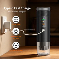 Nouvelle version améliorée - Machine à expresso portable sans fil à chauffage rapide 88W pour voiture, voyage, maison - Compatible avec les capsules et le café moulu