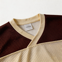 Maillot de football en mesh personnalisé sur mesure, style boxy, pour hommes, t-shirts de football américain vintage surdimensionnés, vente en gros