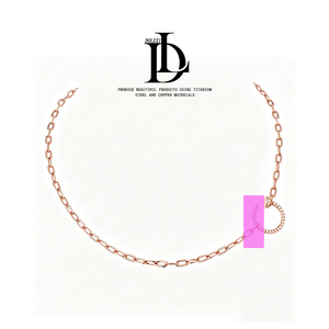 Collana da Donna <span class=keywords><strong>Serie</strong></span> <span class=keywords><strong>LOVE</strong></span> con Catena in Bambù Placcata Oro 18K, Design alla Moda, Stile Sportivo, Collana da Festa per Signore - Product Image 5