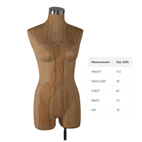 Mannequins Buste Femme 3/4 Yihe en Fibre de Verre, sans Tête ni Bras, Recouvert de Tissu pour le Modélisme, la Couture et la Confection