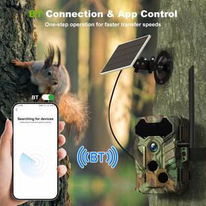 Caméra extérieure sans fil solaire 32MP CMOS 1080P infrarouge pour la <span class=keywords><strong>chasse</strong></span> et la faune, grand angle 120°, connexion BT rapide, carte SIM 4G - Product Image 4