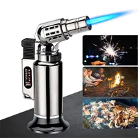 Métal coupe-vent Turbo pas de briquets à gaz torche de soudage cuisine cuisson flamme réglable puissant pulvérisation Gu