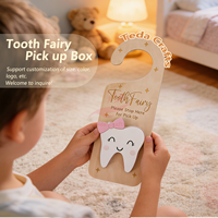 Boîte à dents de la Fée des Dents en bois écologique pour bébés et enfants