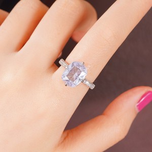 Square Bezel <b>Set</b> Zircon <b>Ring</b> for Women Classic Fashion Finger Jewelry - Product Image 5
