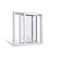 Fenêtre coulissante en aluminium de couleur blanche avec double vitrage et grille, fabriquée par Fuson Product Manufacturer, pour les designs de fenêtres et de portes.