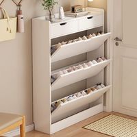 Le moins cher économique moderne simple pointe type de seau ultra-mince stockage de chaussures armoire en bois porte de ménage dans une petite armoire à chaussures
