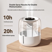 Humidifier Plastik K16 6.8L Kapasitas Besar Semprotan Ganda Bertenaga USB Pencahayaan Ambient Tenang Pelembab Udara Untuk Penggunaan di Rumah Desktop