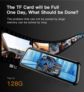 4K Wifi App DVR Dash Cam Dual Lens Front &amp; Rear Car Video Recorder IPS Screen <strong>Rearview</strong> Mirror Car Black Box Black Color - Product Image 4