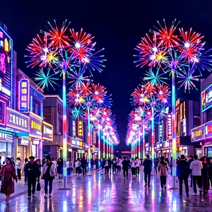 Arrangements lumineux personnalisés en forme d'arbres de feux d'artifice, avec différentes hauteurs et écartements de branches, pour les centres commerciaux, les stations de ski et les grands événements. - Product Image 1